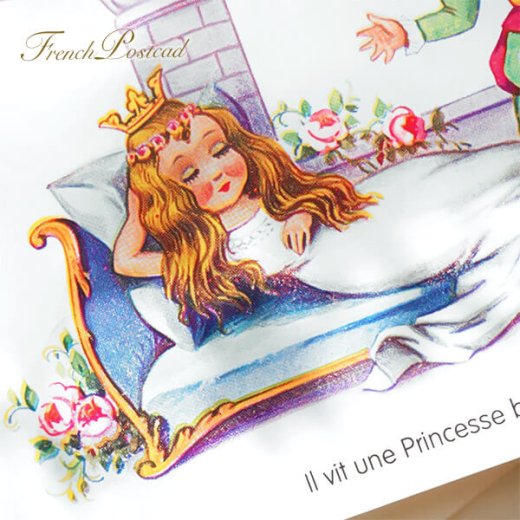 フランス ポストカード 童話シリーズ 眠れる森の美女 バラ ローズ フランス語（LA BELLE AU BOIS DORMANT）