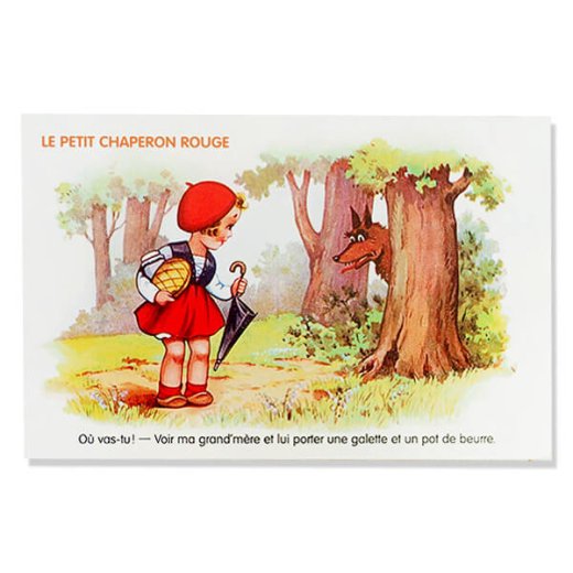 フランス ポストカード 童話シリーズ 赤ずきん フランス語（LE PETIT CHAPERON ROUGE）