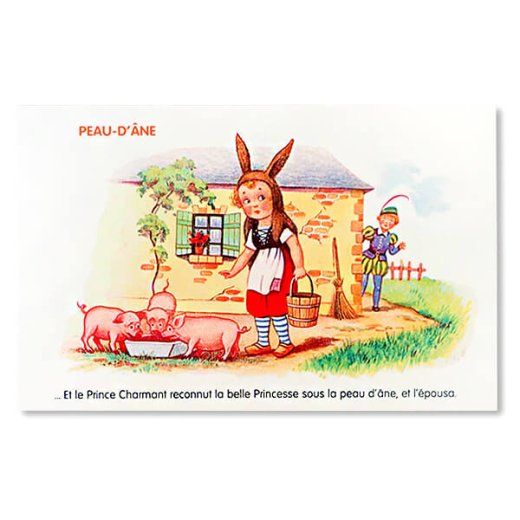  フランス ポストカード 童話シリーズ ロバの皮 フランス語（PEAU-D'ANE）【画像1】