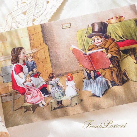 フランス ポストカード 幼子 お人形 魔法の授業 クラシック（Lecon de magie）【画像2】