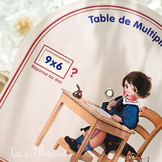  フランス製 九九 勉強表 男の子 手紙 子猫（掛け算 Table de Maltiplication)
【画像3】