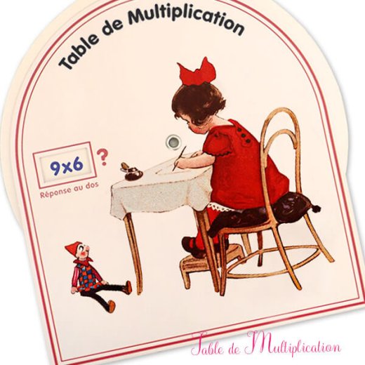  フランス製 九九 勉強表 女の子 手紙 お人形（掛け算 Table de Maltiplication)
【画像2】