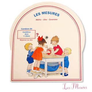 フランス製 単位 勉強表 幼子 ジャム コンフィチュール（メートル リットル グラム単位変換 Les Mesures)
