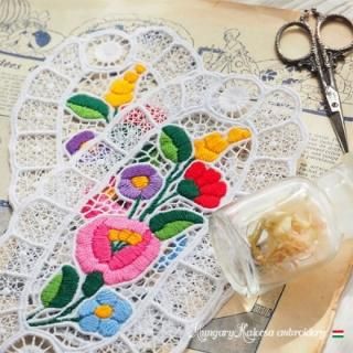 ハンガリー工房買付け】19.5cm×10.5cm パステル ハンガリー製 カロチャ