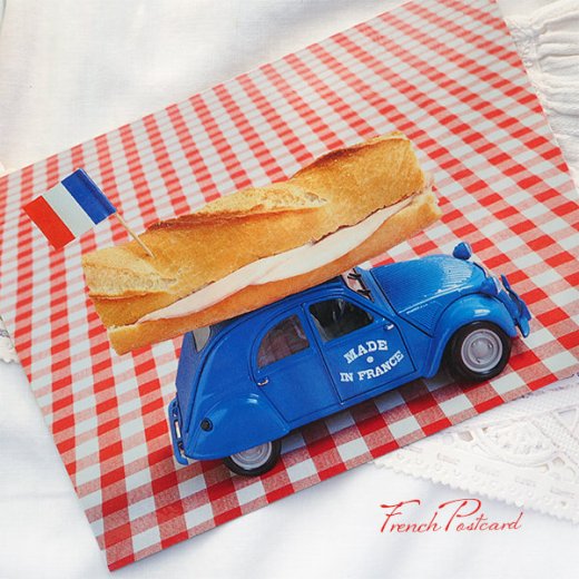 フランス ポストカード 2CVとサンドイッチ（2CV and sandwich）【画像3】