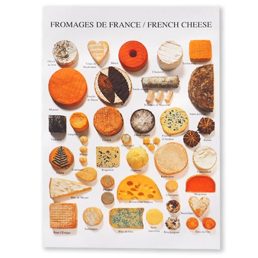 フランス ポストカード フランスチーズコレクション（Fromages de France／French Cheese）|  フランスからの可愛いらしいポストカード - フランス雑貨・輸入雑貨『Zakka MiniMini』| フレンチガーリー 海外輸入雑貨のお店 |  かわいい雑貨 | 蚤の市 |