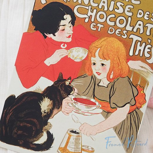  ドイツ ネコ  ポストカード steinlen 猫 ネコ （Compagnie Française des Chocolats et des Thes テオフィル・アレクサンドル・スタンラン【画像2】