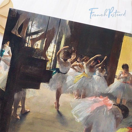 ドイツ ポストカード Edgar Degas （The Dance Class 1873 エドガー・ドガ ）