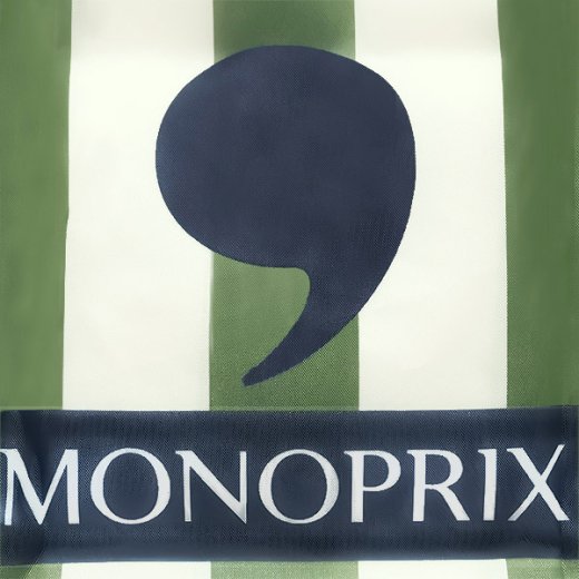 フランス直輸入！】 MONOPRIX モノプリ エコバッグ【グリーンストライプ】