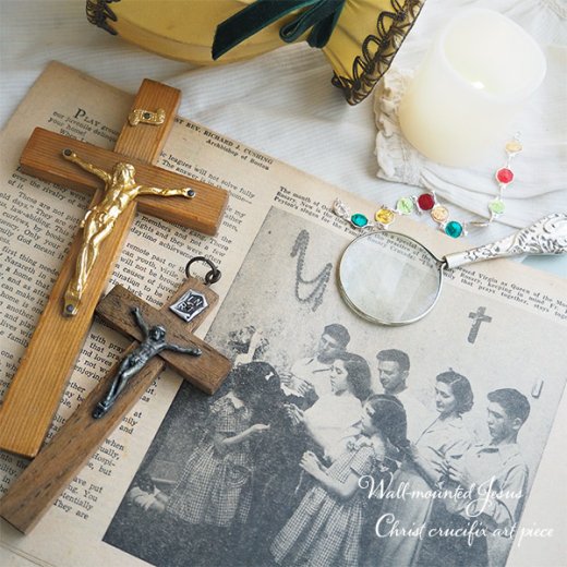 単品販売】ハンガリー蚤の市 ヴィンテージ クロス 十字架（クリスマス装飾 教会 キリスト）
