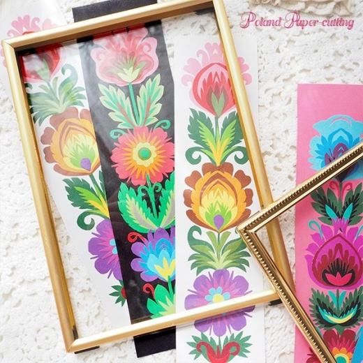 ポーランド製 約5×20cm ヴォヴィチ伝統 切り絵作品 Atype （マーケット