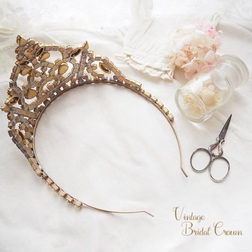 送料無料】ドイツ 蚤の市 アンティーク ウェディングクラウン（髪飾り