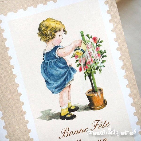 フランス シール ステッカー 1枚売り＝シール 6カット【No.14】お花