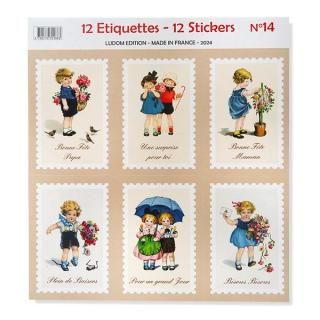 フランス シール ステッカー 1枚売り＝シール 6カット【No.14】お花