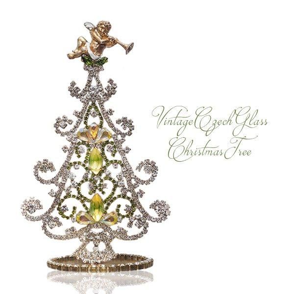 チェコ  ヴィンテージツリー■クリスマスカラー 送料無料】天使 ヴィンテージ チェコガラスクリスマスツリー 2（Light
