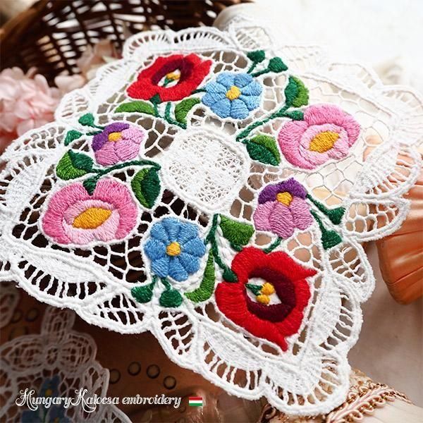 ハンガリー工房買付け】14×14 パステル ハンガリー製 カロチャ刺繍