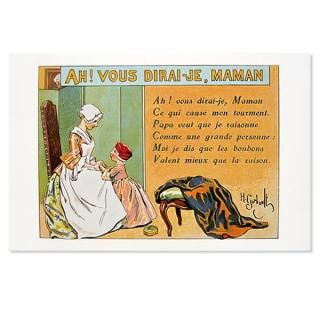 フランス ポストカード 【フランスの歌 童謡】 18世紀 お母様に