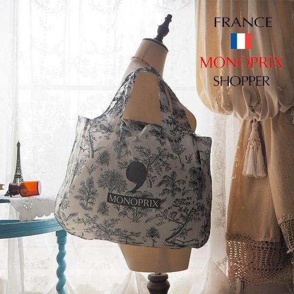 フランス monoprix (モノプリ) トートバッグ MONOPRIX,モノプリ,エコバッグ,フランス雑貨,ボタニカル柄,植物