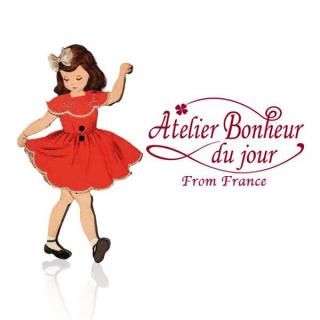  フランス輸入ボタン アトリエ・ボヌール・ドゥ・ジュール【赤いワンピースの少女】