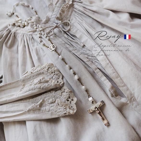 フランスアンティーク ♧ ロザリオの月の聖母マリア ♧ ホワイトビスク21cm フランスアンティーク ♧ ロザリオの月の聖母マリア ♧ ホワイト