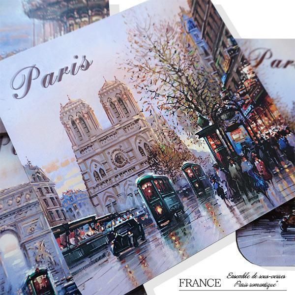 作者不詳 パリの風景 エッフェル塔とノートルダム大聖堂 額付 絵画 インテリア 作者不詳 パリの風景 エッフェル塔とノートルダム大聖堂 額付