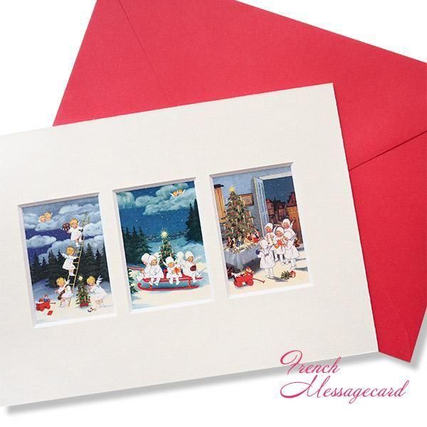 フランス クリスマスポストカード マウントボード仕様 封筒セット