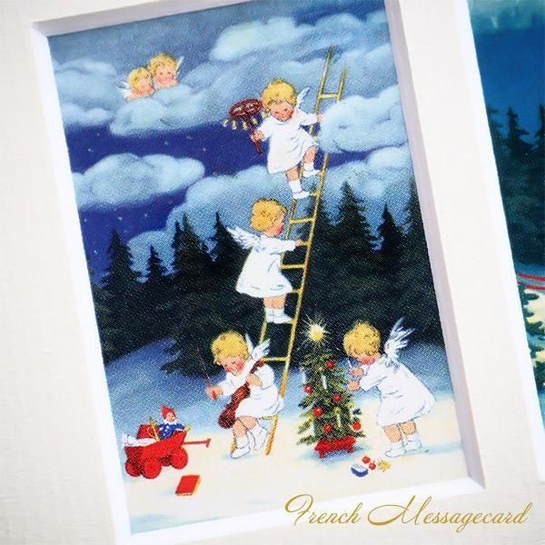 フランス クリスマスポストカード マウントボード仕様 封筒セット