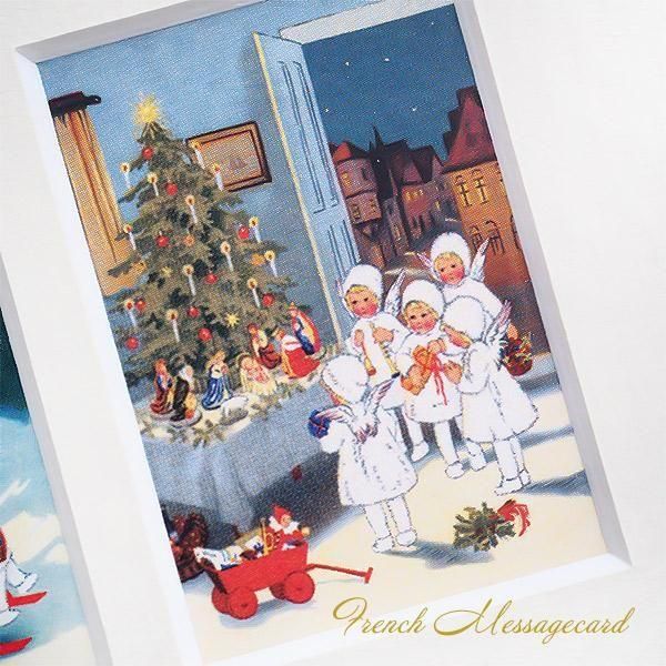 フランス クリスマスポストカード マウントボード仕様 封筒セット
