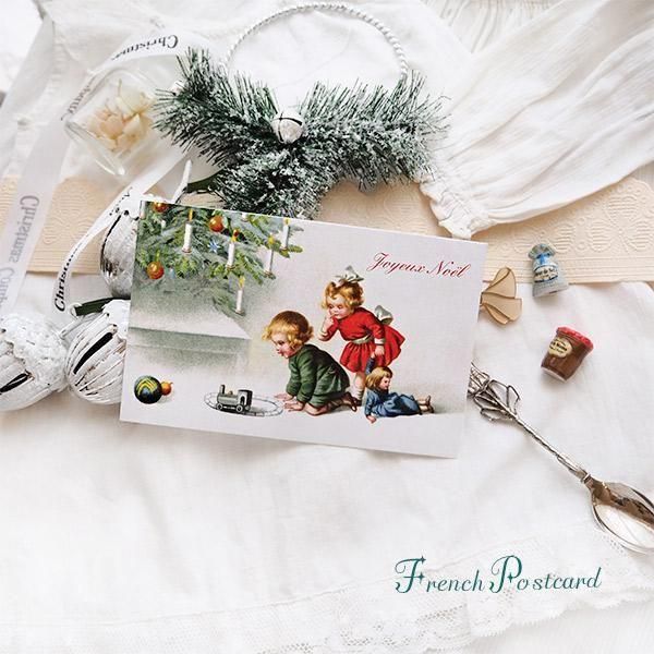 アンティークフレーム（BIRGITのミニカード/ツリーを飾る女の子とトムテ♪） アンティークフレーム（BIRGITのミニカード/ツリーを飾る女の子と