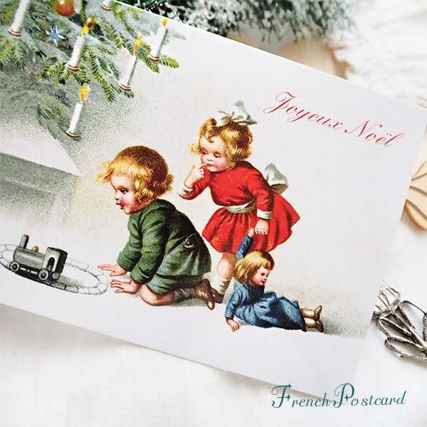 アンティークフレーム（BIRGITのミニカード/ツリーを飾る女の子とトムテ♪） アンティークフレーム（BIRGITのミニカード/ツリーを飾る女の