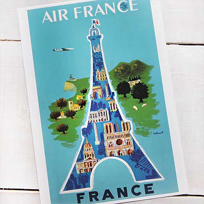 フランス エッフェル塔 ポストカード （AIR FRANCE） - フランス雑貨 