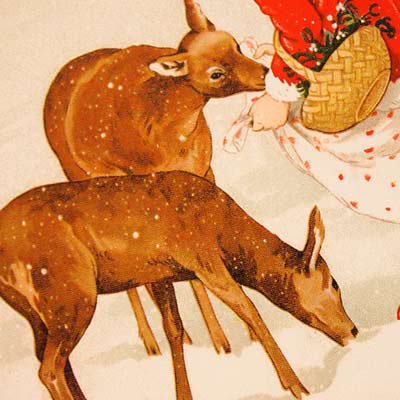 フランス クリスマスポストカード 子鹿（Bonne et heureuse annee）【画像3】