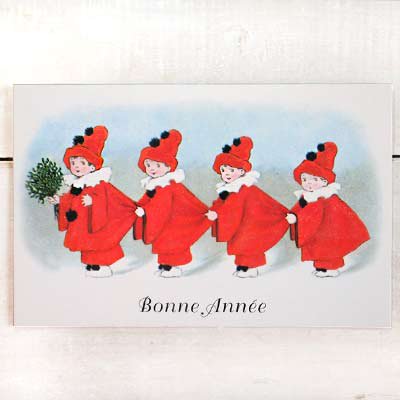 フランス クリスマス ポストカード あけましておめでとう 年賀状 良いお年を （Bonne Annee B）【画像2】