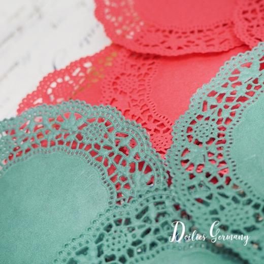 ドイツ 輸入レースペーパー【クリスマス 直径10cm 2色／10枚セット】