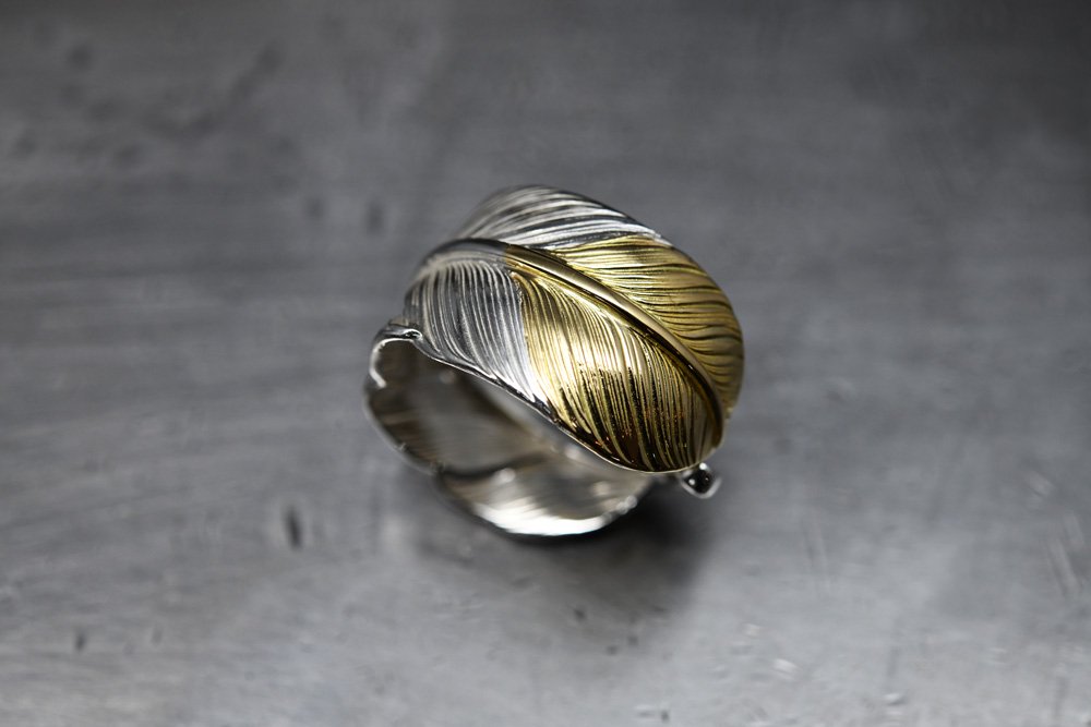 Flight feather ring / 925svk18yg top 02