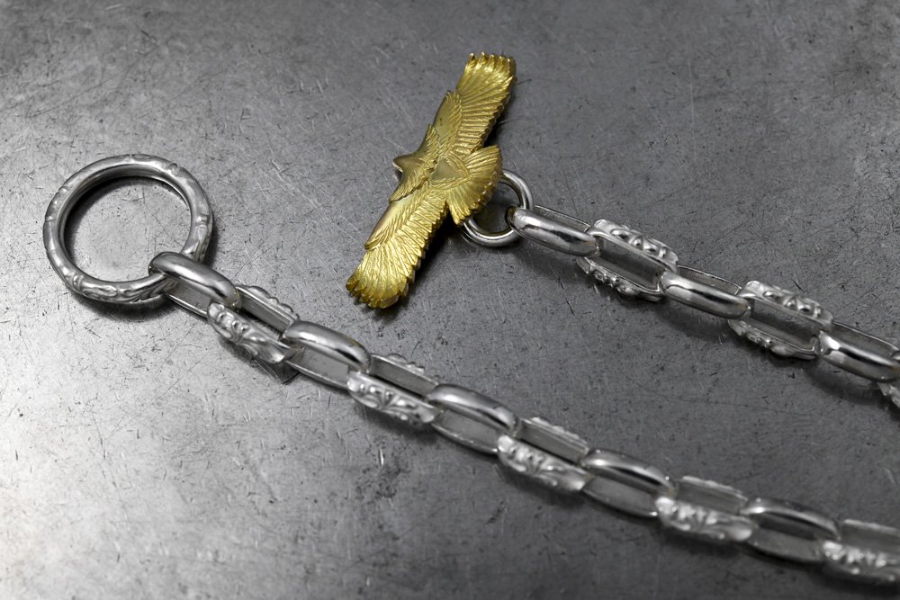 k18yg eg05 top / arabesque silver chain bracelet ・Medium size