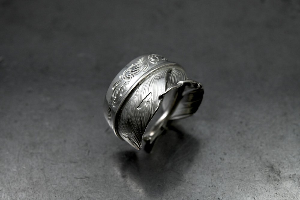 arabesque feather ring sv 