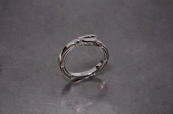 double eagleface pinke ring 925 silver