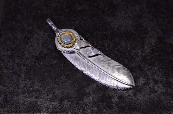 L size feather/heart featherOpal/K18gold cup