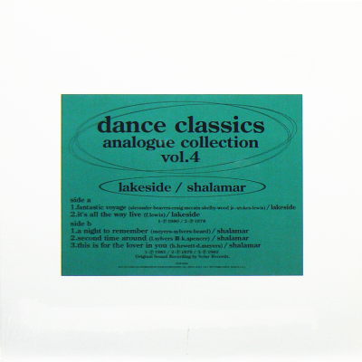 LAKESIDE / SHALAMAR- dance classics analogue collection vol. 4 -  ディスコ&amp;amp;amp;amp;amp;amp;amp;amp;amp;amp;amp;amp;クラブ系中古アナログレコード・CDショップ:  クラバーズ・レコーズ