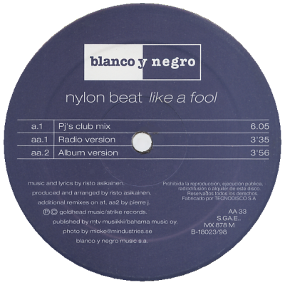 サントスピンク Nylon Beat / Like A Fool Groundbeat 超美品