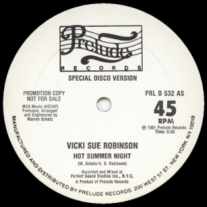 VICKI SUE ROBINSON - Hot Summer Night (Special Disco Version)