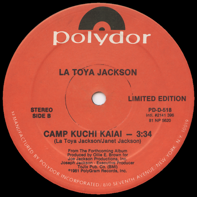 LA TOYA JACKSON - Camp Kuchi Kaiai (c/w) Stay The Night