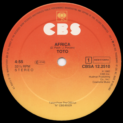 TOTO - Africa (Long Version) - ディスコ&amp TOTO - Africa (Long Version) - ディスコ&amp