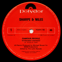 SHARPE & NILES - Famous People -  ディスコ&amp;amp;amp;amp;amp;amp;amp;amp;amp;amp;amp;amp;クラブ系中古アナログレコード・CDショップ:  クラバーズ・レコーズ