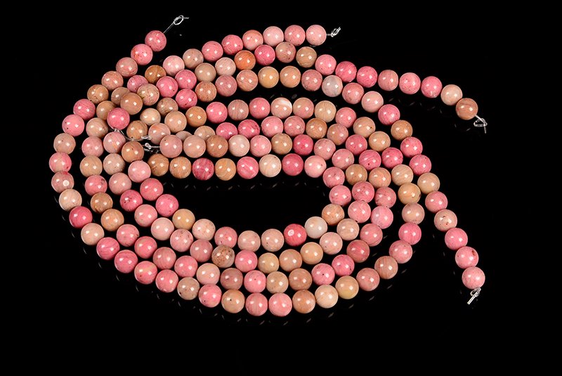 天然石ビーズ1連ピンク色の石ーーピーモンタイト（紅簾石）ビーズ8mm - 天然石の卸販売天然石直送市場