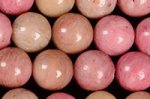 【天然石ビーズ1連】ピンク色の石ーーピーモンタイト（紅簾石）ビーズ8mm