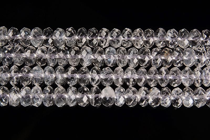 天然水晶ボタンカットビーズ連約4*8mm - 天然石の卸販売|天然石直送市場 天然水晶ボタンカットビーズ連約4*8mm - 天然石の卸販売|天然石直送市場