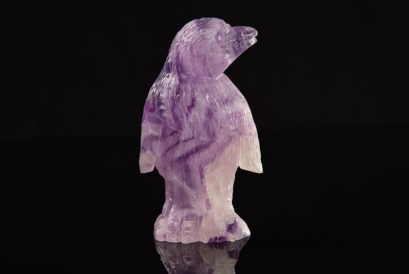 天然石カービング彫刻置物】☆ペンギンのモチーフ☆発色綺麗☆重みあり◎フローライトペンギンカービング置物(ネコポス不可)-20 天然石の卸販売|天然石 直送市場 T197桜瑪瑙 天然石 ハート型 パワーストーン
