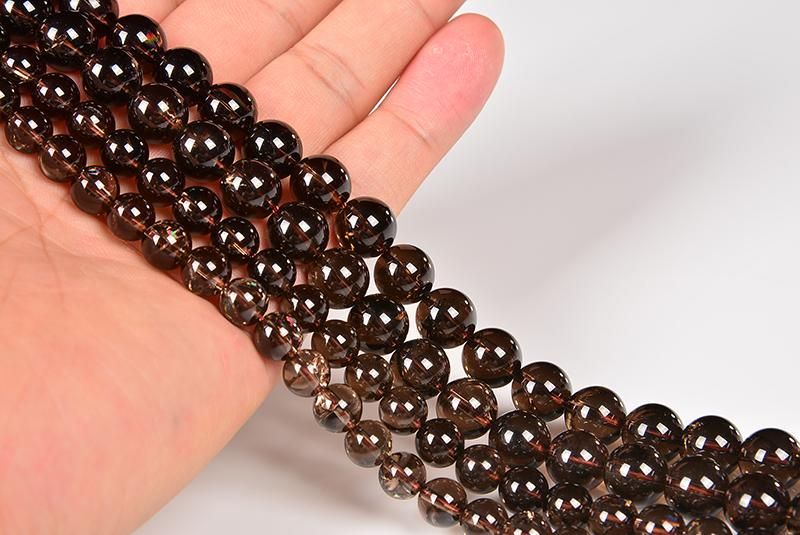 クラック入りスモーキークォーツビーズ連8mm/10mm - 天然石の卸販売|天然石直送市場